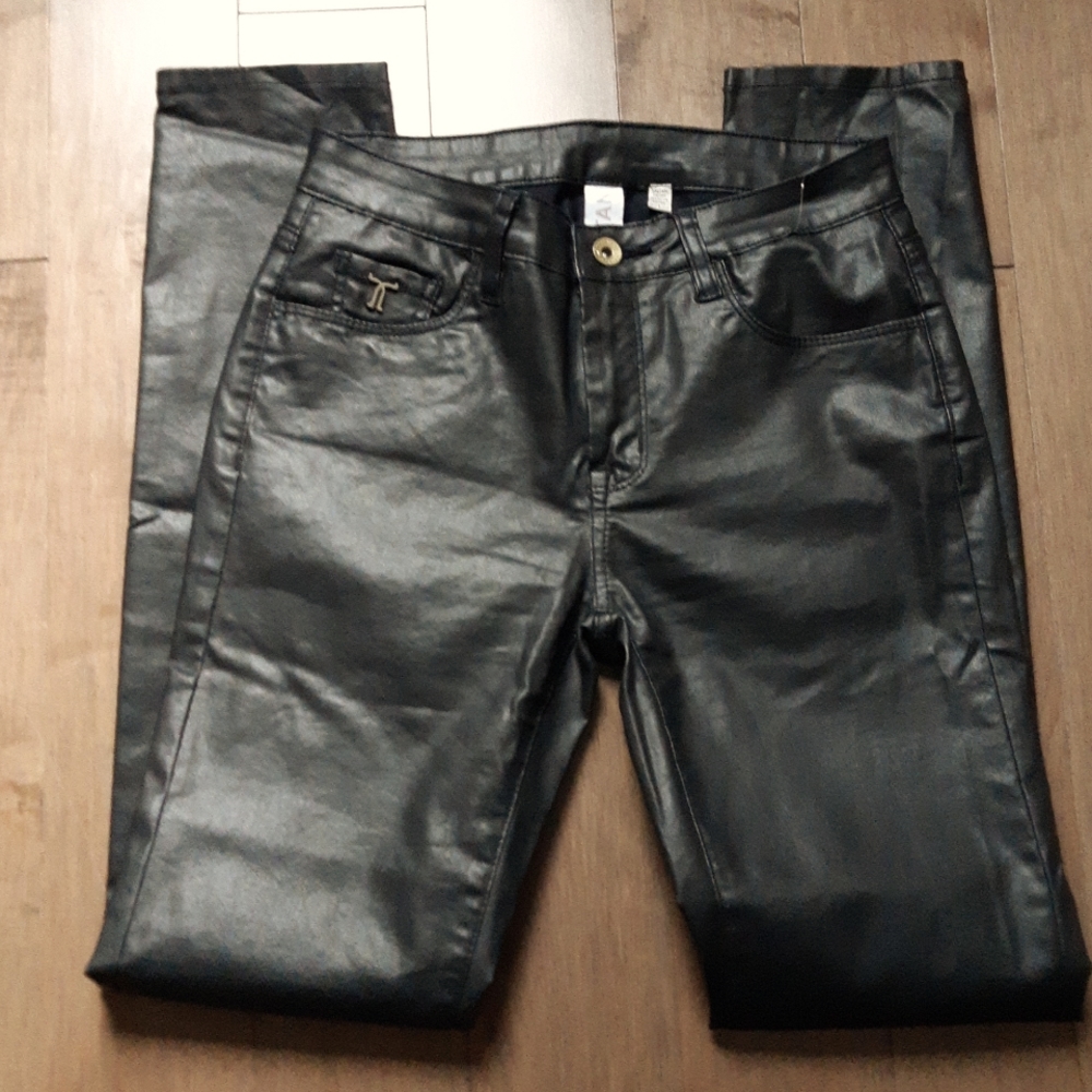 Tristan Black Vegan Leather Pants